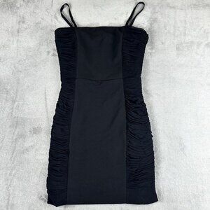 DRESS the POPULATION Little Black Dress Rouching Bodycon Mini Size Small 2/4